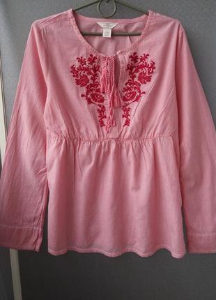 Красивенная хлопковая блузка от h&m вышиванка рубашка