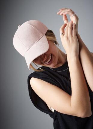 Розовая кепка кепи замшевая искусственная замша atmosphere шапка кепы2 фото