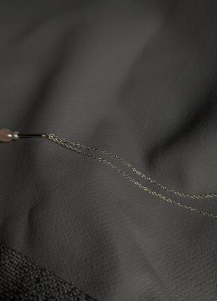 Серебряное украшение на шею из натуральным жемчугом, колье из серебра, серебряная цепочка9 фото