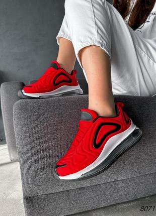 Красные текстильные кроссовки на белой толстой прозрачной подошве текстиль5 фото