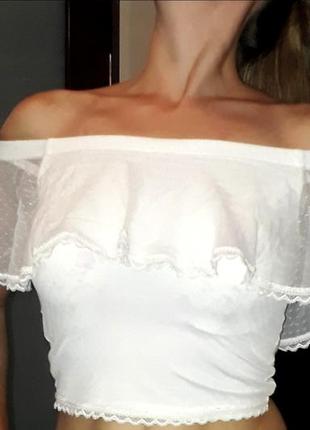 Блузка на плечах сетка шифон блуза открытые плечи майка топ