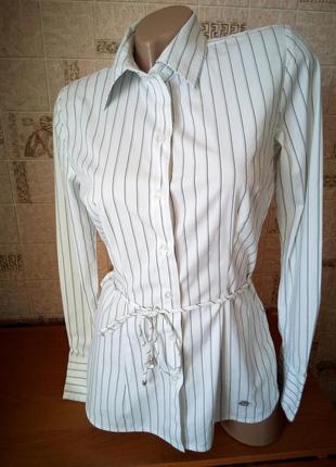 Сорочка блуза в смужку з пояском tom tailor