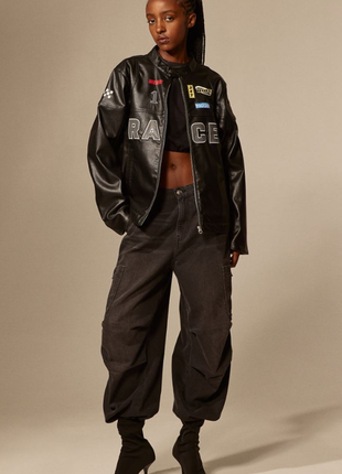 Косуха, кожаная куртка h&m l( 46-48)