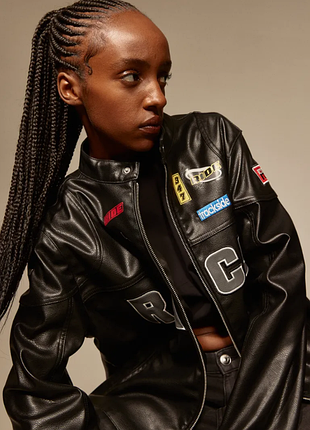 Косуха, кожаная куртка h&m l( 46-48)