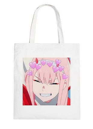 Шоппер с принтом darling in the franxx