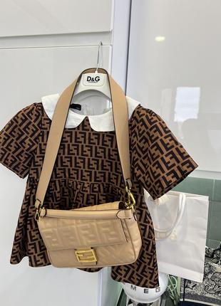 Преміальна шовкова блузка топ монограма fendi