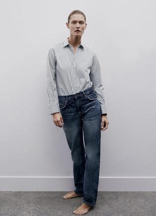 Zara cтильная базовая рубашка в полоску!