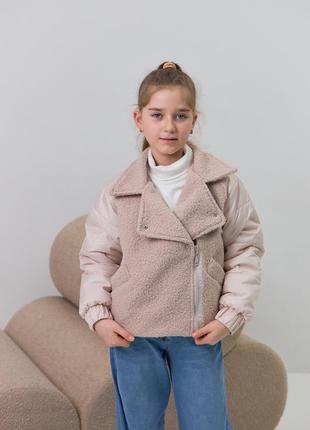 Демисезонная куртка для девочки косуха тедди новинка🌸5 фото