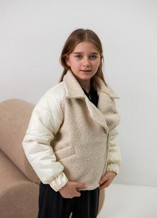 Демисезонная куртка для девочки косуха тедди новинка🌸6 фото