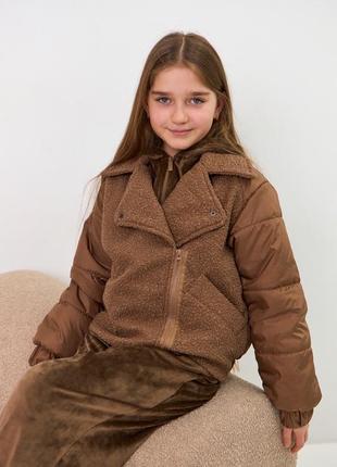 Демисезонная куртка для девочки косуха тедди новинка🌸7 фото