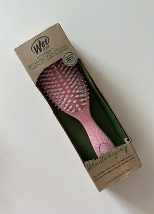 Щітка гребінець для волосся wet brush go green oil infused shine brush watermelon seed1 фото
