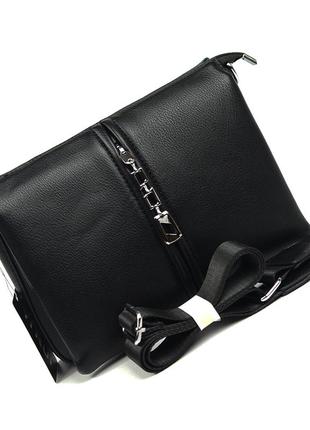 Сумочка клатч женская черная маленькая молодежная сумка кросс боди через плечо4 фото