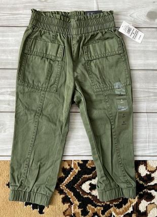 Новые брюки карго хаки на девочку 2, 3 года бордо gap8 фото