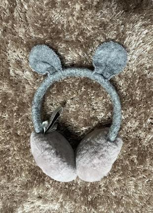 Детские теплые ушки наушники шапка ушки мышки2 фото