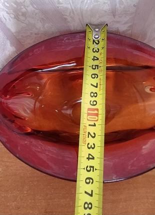 Ваза,конфетница,красное стекло.