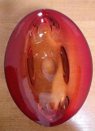 Ваза,конфетница,красное стекло.