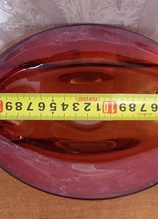 Ваза,конфетница,красное стекло.