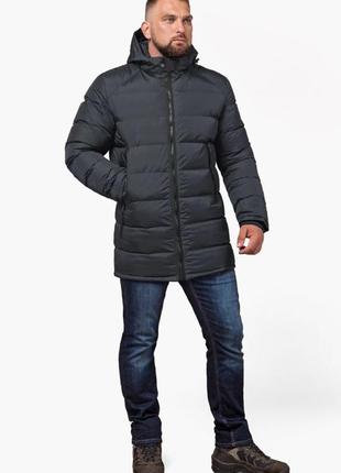 Графитовая теплая зимняя куртка мужская с карманами braggart  aggressive1 фото