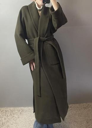 Новое шерстяное пальто халат на запах zara2 фото