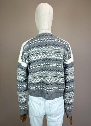 Gant свитер жаккард геометрический принт вязаный ralph lauren шерсть шерсть шерсть овна мериносайз кофта4 фото