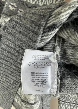 Gant свитер жаккард геометрический принт вязаный ralph lauren шерсть шерсть шерсть овна мериносайз кофта7 фото