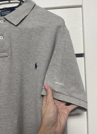 Серая футболка поло polo ralph lauren xl хлопок3 фото