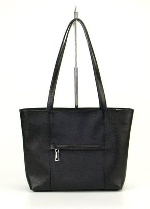 Шкіряна жіноча чорна сумка на плече, кольори в асортименті