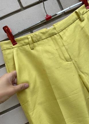 Шелковые золотистые желтые брюки с карманами италия true royal10 фото