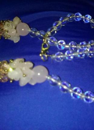 Нарядные бусы из натуральных камней