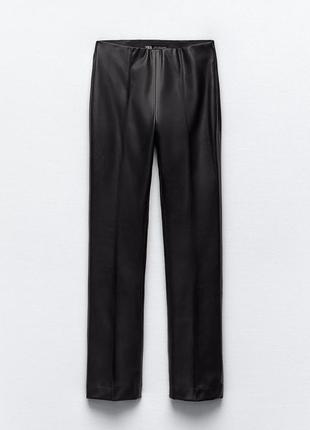 Брюки кожаные из кожи zara