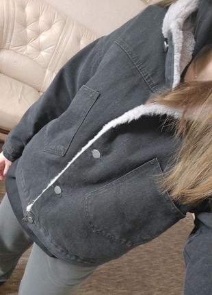 Джинсова куртка тепла  куртка автоледі6 фото