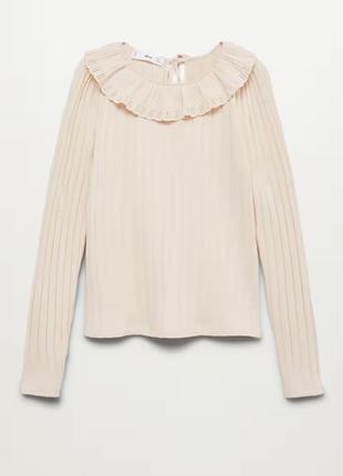 Ребристая трикотажная блуза в рубчик бренда mango5 фото