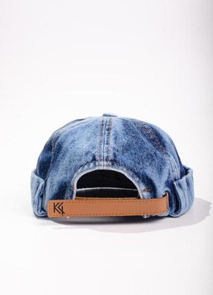 Феска головной убор джинс темный и синий цвет5 фото