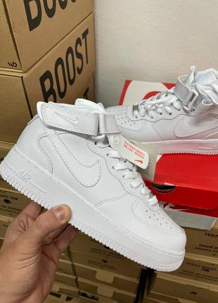 Nike air force 1 mid white lux2 фото