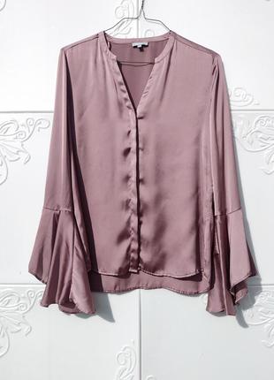 Элегантная сиренево розовая блуза рубашка moddison2 фото