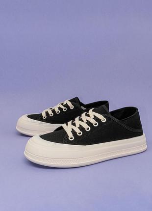 Жіночі кеди текстильні чорні 39 кеды женские на платформе