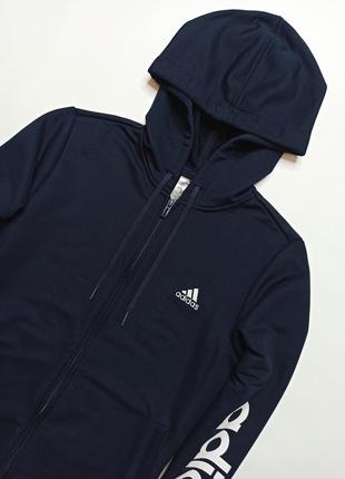 Кофта худи женское тёмно-синее adidas. размер - м3 фото