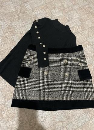 Костюм спідниця гольф в стилі balmain