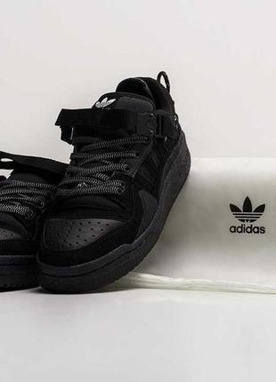 Кроссовки adidas forum “bad bunny” black premium бани черные4 фото