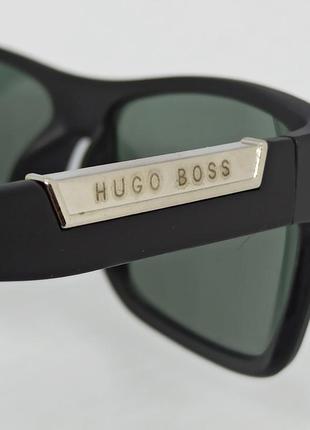 Очки в стиле hugo boss мужские солнцезащитные черные матовые линзы стекло9 фото