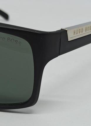 Очки в стиле hugo boss мужские солнцезащитные черные матовые линзы стекло3 фото