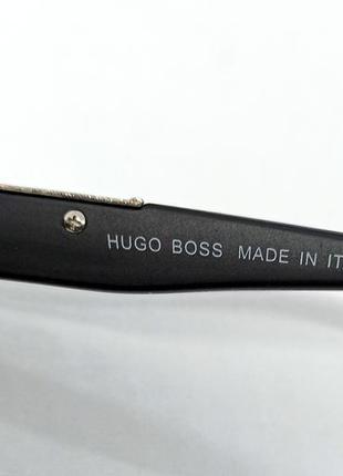 Очки в стиле hugo boss мужские солнцезащитные черные матовые линзы стекло7 фото