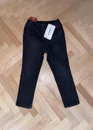 Джинси, джегенси для дівчинки 3-4 роки 98-104 чорні завужені