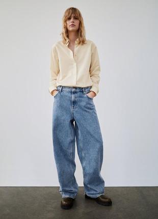 Джинси zw wide leg mid rise zara1 фото