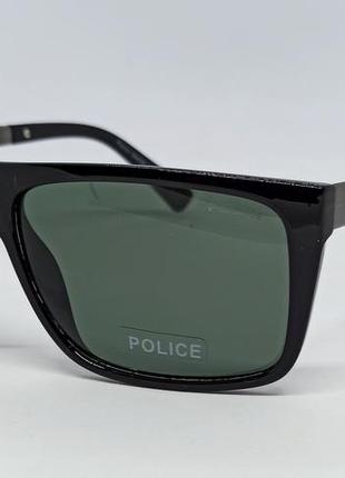 Окуляри в стилі police чоловічі сонцезахисні чорні лінзи скло