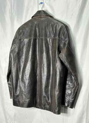Куртка коричневая кожаная винтажная курточка пиджак натуральная кожа7 фото