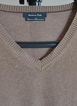 Коричневый хлопковый пуловер с кашемиром7 фото