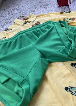 Яркие комфортные трикотажные шорты в зелёном цвете,amisu,p.40-425 фото