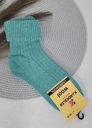 Трендовые шерстяные женские носки с отворотом5 фото