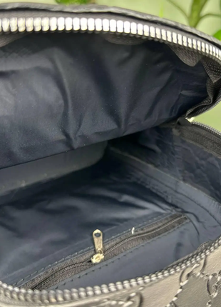 Женский черный стильный городской повседневный рюкзак ранець женская кожаная черная сумка 2 в 17 фото